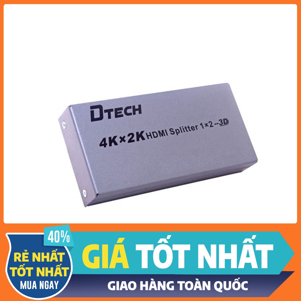 {FREESHIP} Bộ chia HDMI 1 ra 2 Dtech DT-7142 hỗ trợ 4K2K Full HD Bộ chia HDMI 1 ra 2 Dtech DT-7142 t