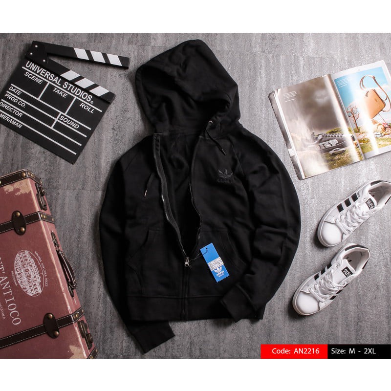 Áo khoác nam nữ Hoodie nỉ trơn Basic mũ khóa 2 lớp chất da cá chân cua siêu dày,hai màu đen-tím than chất đẹp