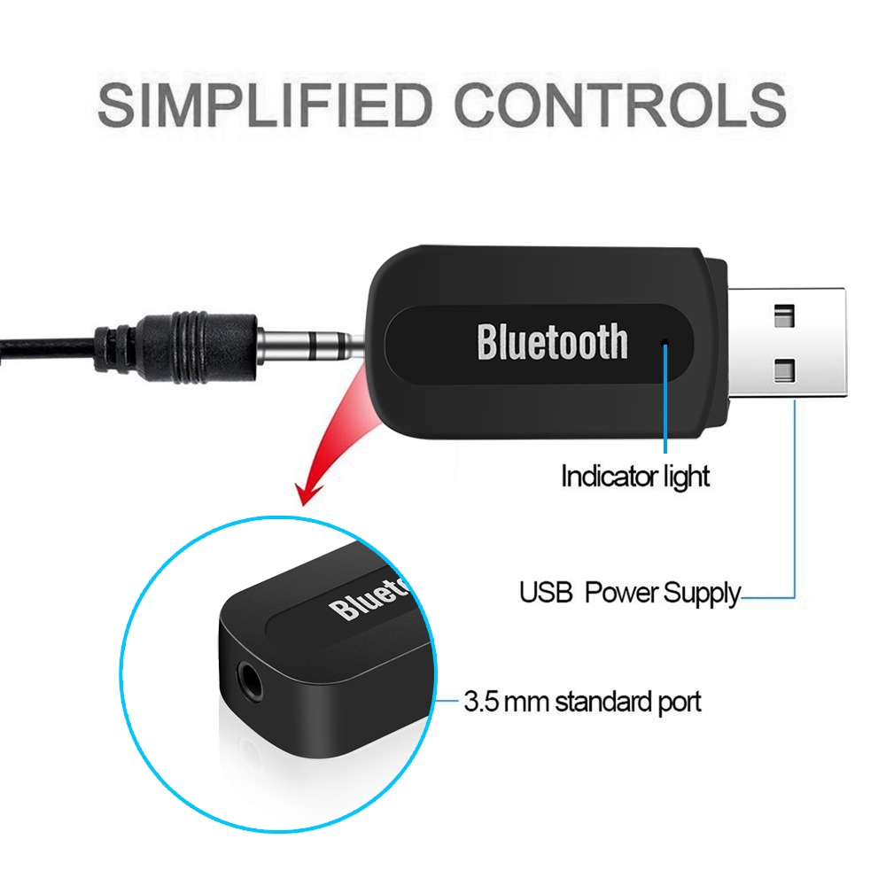 Đầu nối USB nhận tín hiệu âm thanh Bluetooth 3.5 mm chất lượng cao