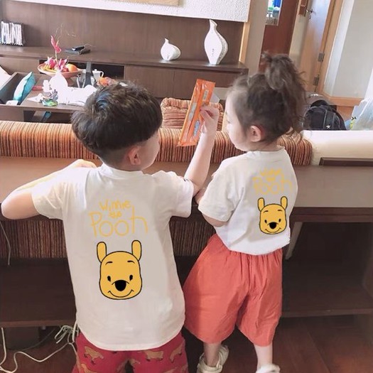 Áo thun bé trai Con Xinh cotton GẤU POOH, áo thun trẻ em từ 5 đến 14 tuổi