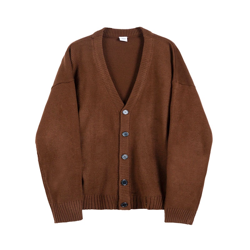 Áo khoác len cardigan cổ chữ v màu sắc thời trang cho nam