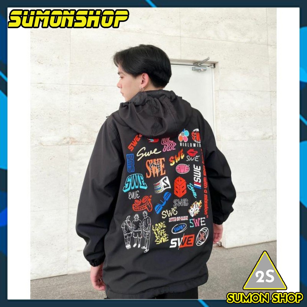 Áo Khoác Dù Chống Nắng SWE LOGOS Ulzzang Nam Nữ Áo khoác dù cặp đôi phong cách Unisex Form Rộng -Sumon Shop