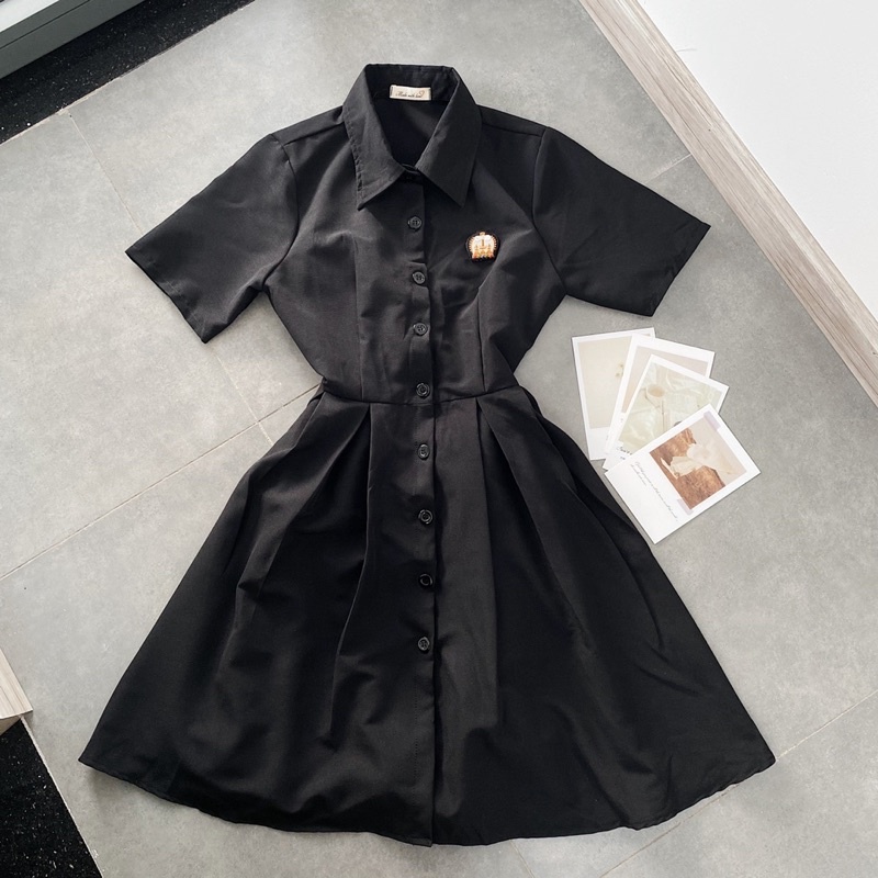 ĐẦM ĐEN TAY NGẮN DIVIA DRESS thiết kế cut-out lưng phần eo có bo chun co giãn và thắt nơ sau lưng | WebRaoVat - webraovat.net.vn