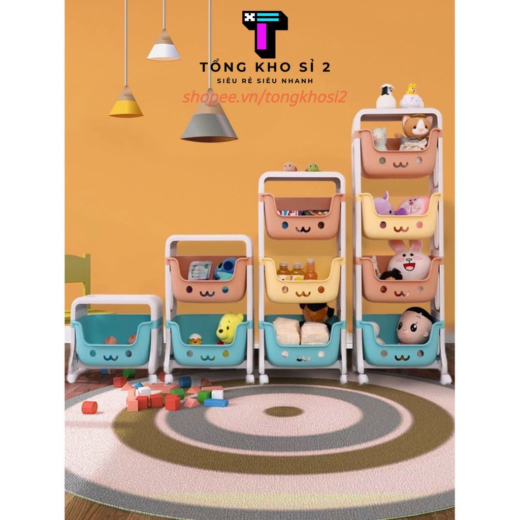 kệ gấu Hokori Việt Nhật đựng đồ đa năng - Kệ Nhựa hình gấu 2,3 tầng có bánh xe di chuyển tiện lợi 40*27*95 cm ( #kệ_gấu)