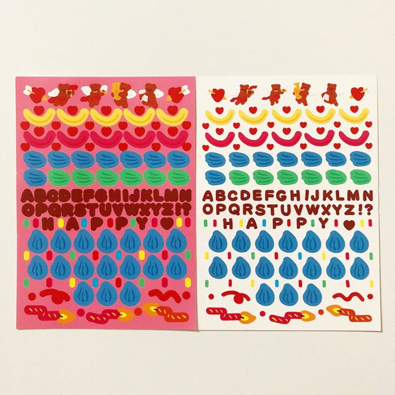 Sticker trang trí thiệp bánh sinh nhật đáng yêu