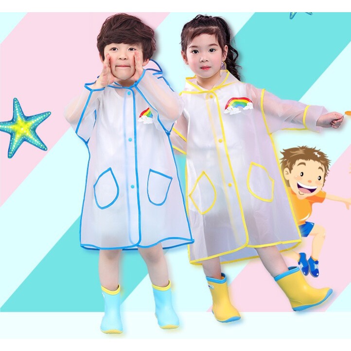 Áo mưa có mũ cho bé, áo mưa trẻ em từ 1 - 4 tuổi