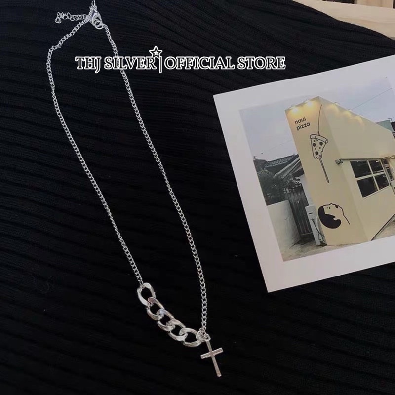 Dây chuyền nữ bạc ta THJ - Dây chuyền nữ thánh giá , công giáo - Cá tính chuẩn bạc ta