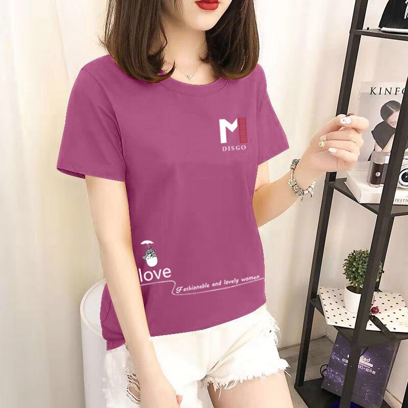 Áo thun nữ Hàn Quốc họa tiết cộc tay nhiều màu [Giá sỉ]