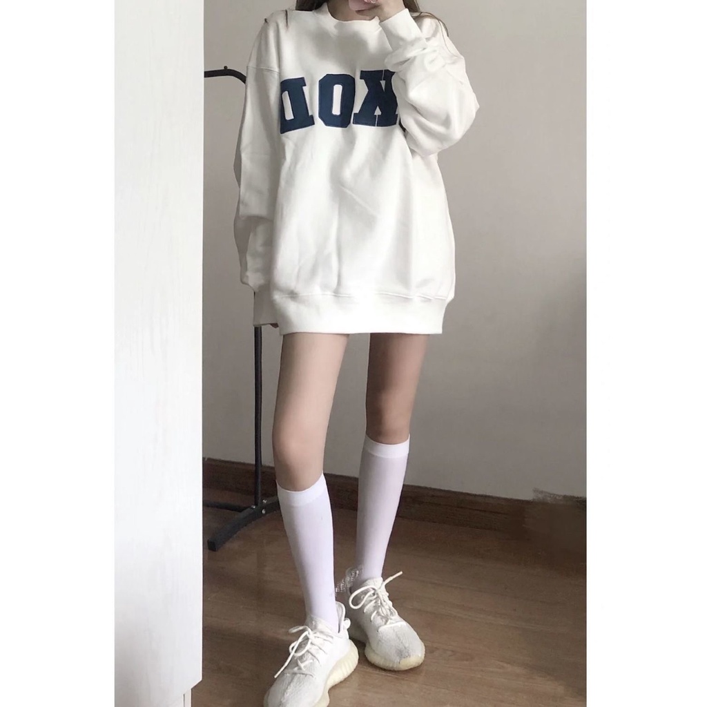 Áo nỉ tay dài thời trang thu đông Hàn Quốc mới 2021