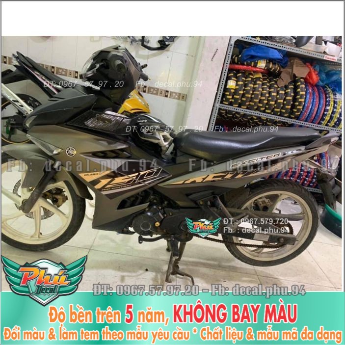 Tem rời Exciter 150 Xám đen cover UV (X) -1