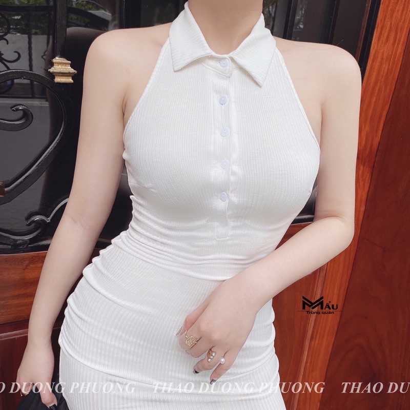 váy body yếm cổ đức