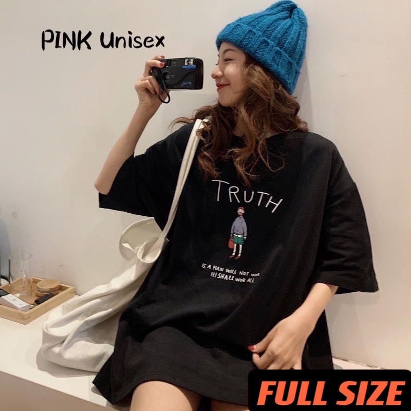 Áo thun phông Full size PINK tay lỡ form rộng TRUTH Unisex