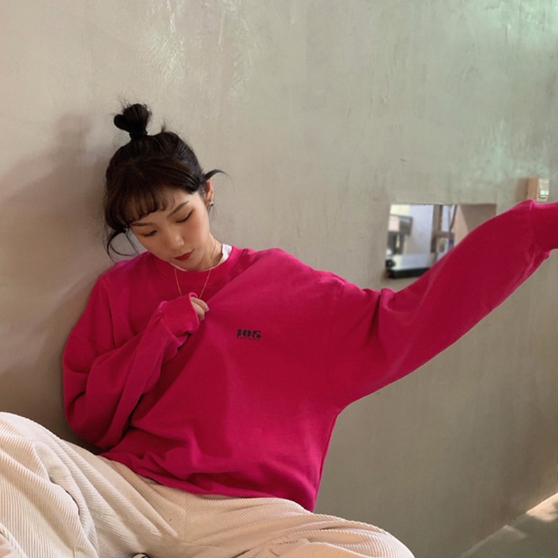 Áo thun nữ tay dài in chữ thời trang trẻ trung