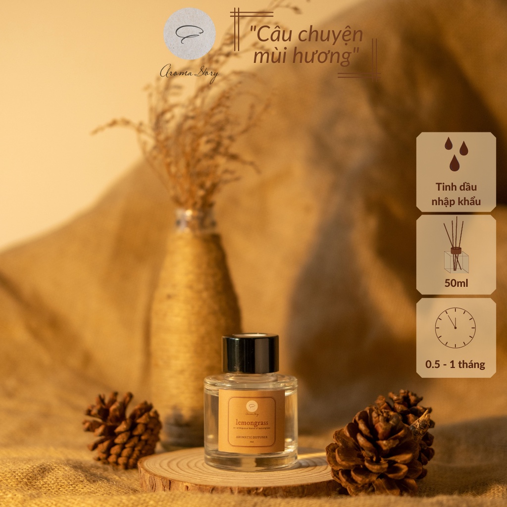 Tinh Dầu Khuếch Tán Aroma Story Hương Sả Chanh Lemongrass Size 50ml/100ml