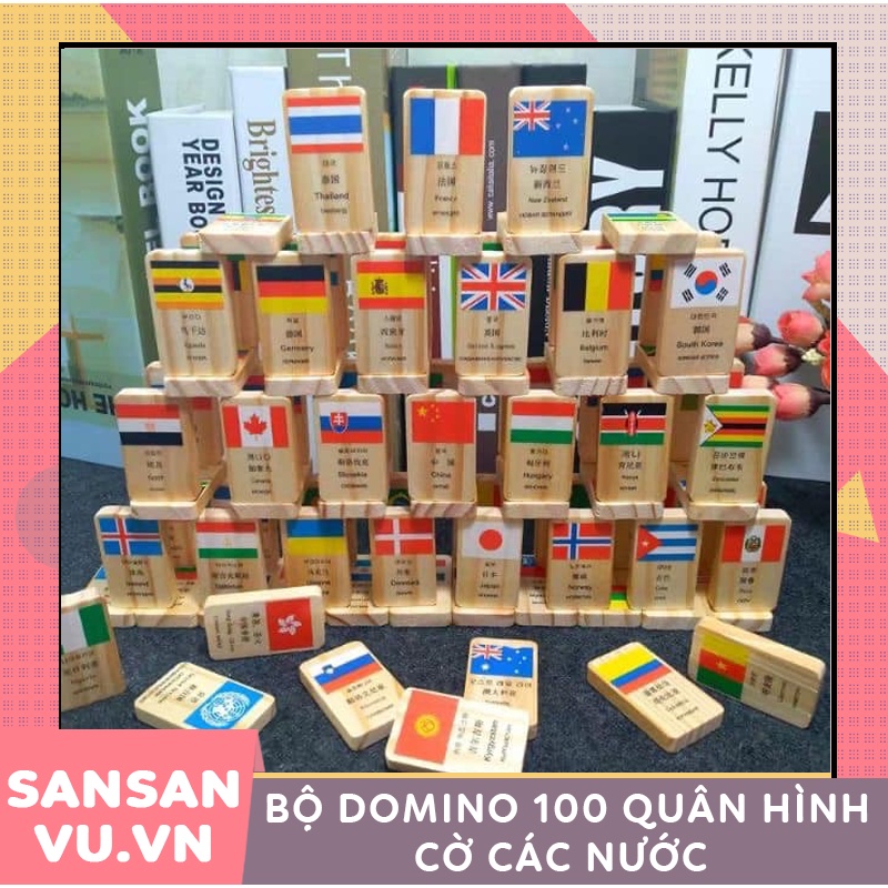 Bộ Domino 100 quân hình cờ các nước trên thế giới