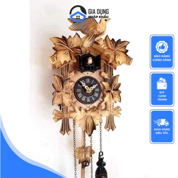 Đồng Hồ Treo Tường Cuckoo EN 522-22Q, Đồng Hồ Gỗ Trang Trí, Được Chế Tác Thủ Công, Nhập Đức Chính Hãng