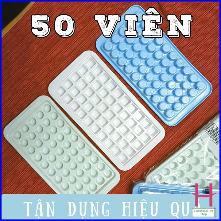 Vỉ đá 50 viên nhựa Việt Nhật vuông/tròn 6975-6976 - khuôn thạch rau câu 50 viên { H }