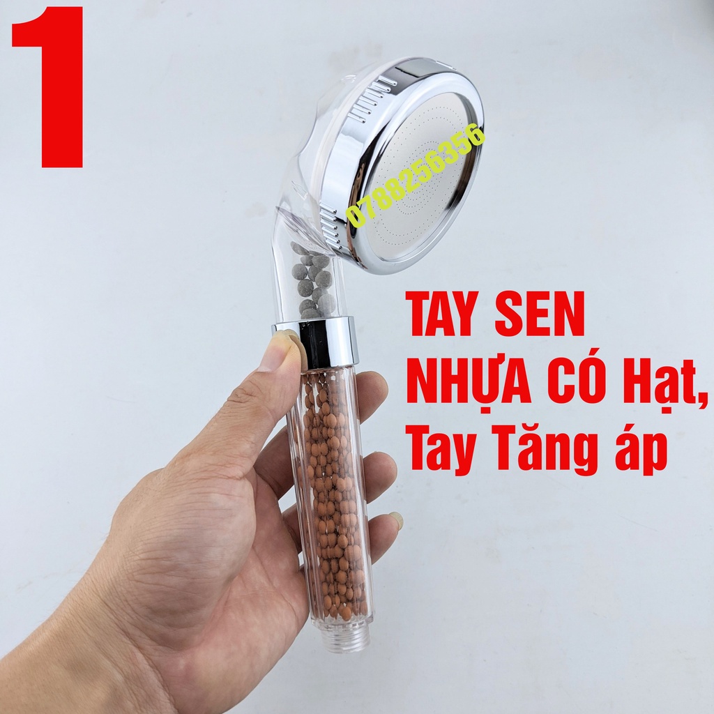 Tay sen tắm nhựa si inox tăng áp Bát sen - Vòi sen - Vòi sen tắm BR02