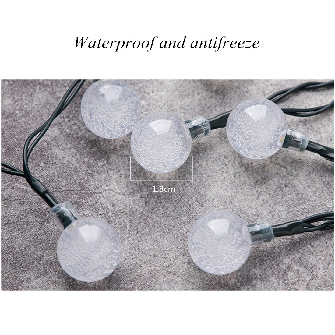 Dây Đèn Led 20 / 50 Bóng Chạy Bằng Năng Lượng Mặt Trời Chống Thấm Nước Trang Trí Sân Vườn
