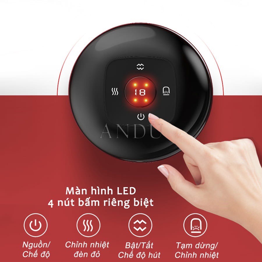 [FREESHIP] Máy Massage Giác Hơi Mini 6 Tốc Độ Điều Chỉnh, Có Màn Hình Led Giúp Giảm Đau, Mệt Mỏi, Lưu Thông Khí Huyết.