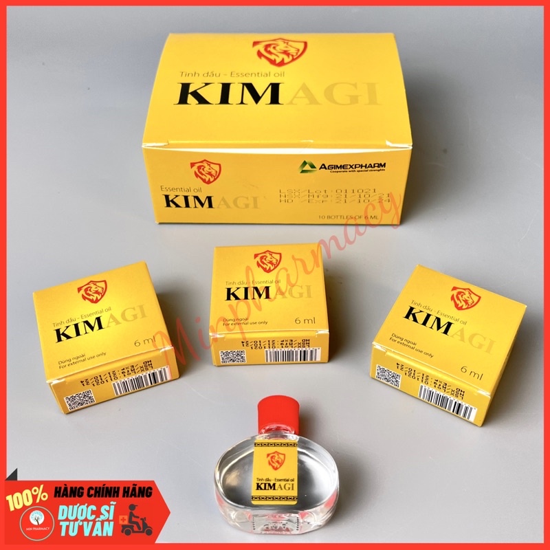 Dầu gió KIM Agi Herbal Hương thơm thư giãn, Giữ ấm cơ thể chai 6ml - Minpharmacy