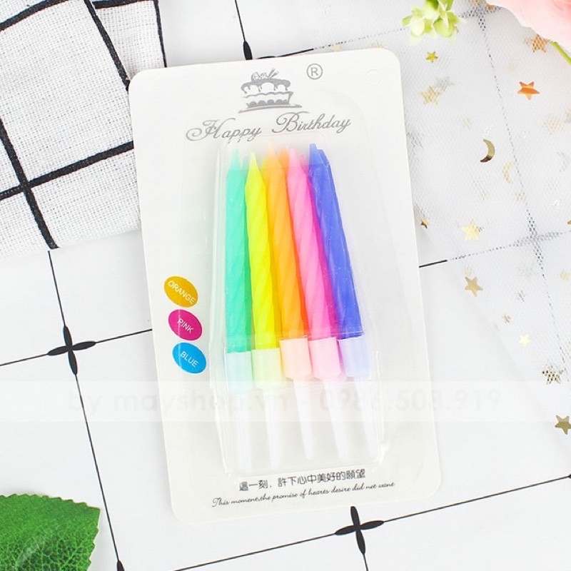 Vỉ nến nhiều màu cắm bánh kem