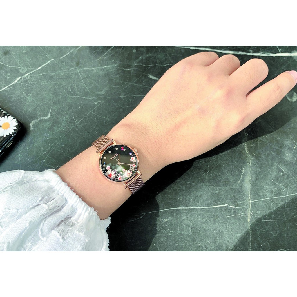Đồng hồ nữ dây kim loại Julius Limited in Hoa Ja-1164