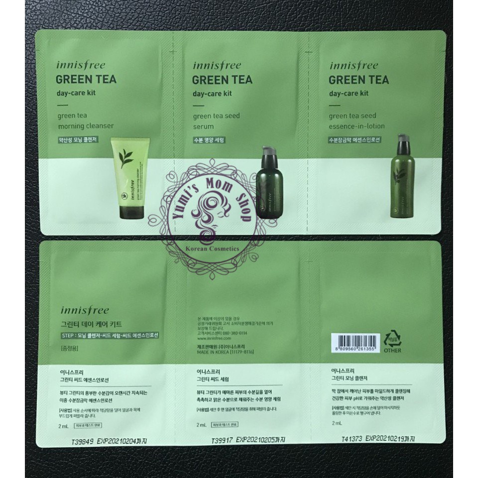 Set 3 sample dưỡng da ban ngày innisfree green tea day care kit