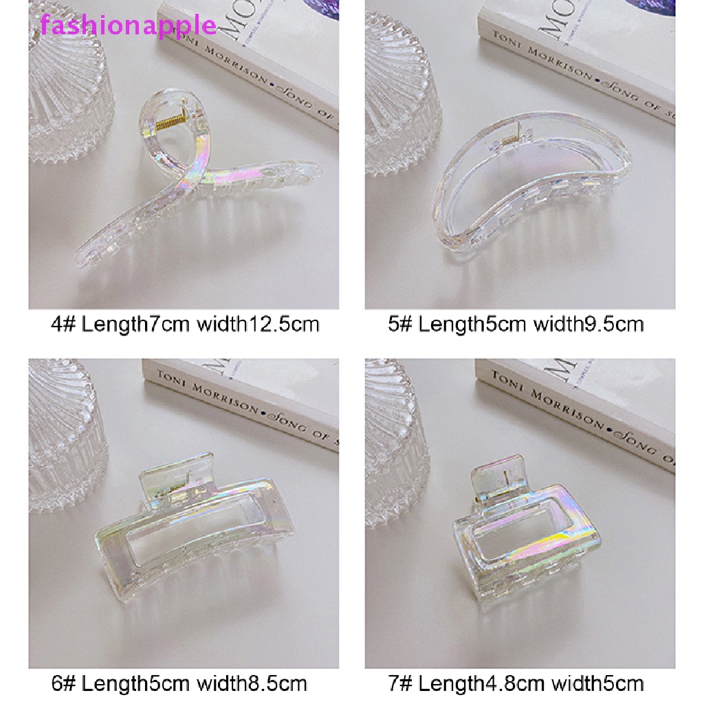 Favn Kẹp Tóc Càng Cua Bằng Acrylic Màu Sắc Retro Kiểu Pháp