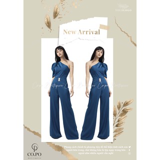 [HÀNG THIẾT KẾ][NHẬP MÃ POLA1405 GIẢM 20K] JUMPSUIT DÀI-ĐỒ BAY CAO CẤP-JUMPSUIT XANH COBAN-JUMSUIT LỆCH VAI HOT TREND