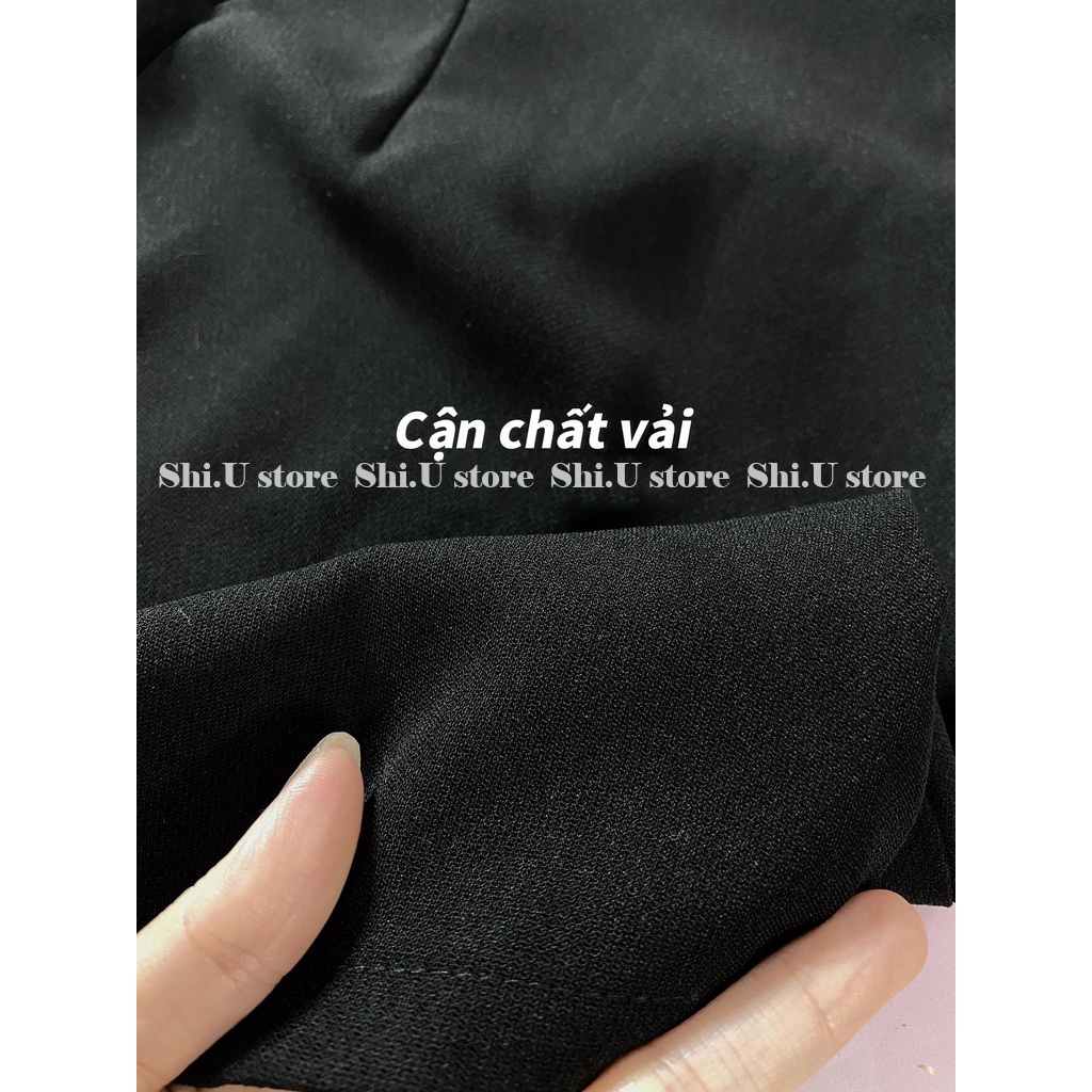 Váy đen dài tay cổ bèo dáng ngắn đầm cổ nhọn phối voan tơ mềm mại siêu xinh ulzzang