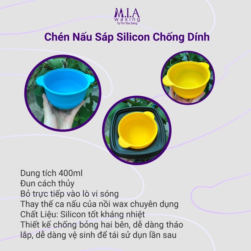 Chén - Lồng Nối Silicon Nấu Sáp Chống Dính, Chén Nấu Sáp Wax Lông