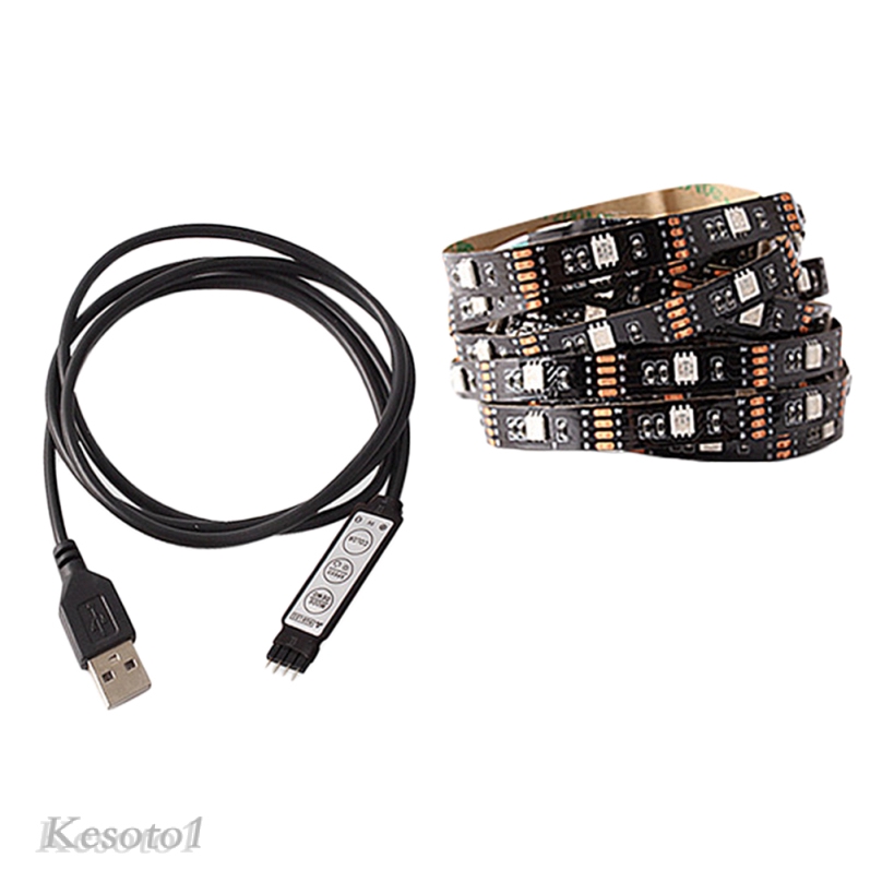 [KESOTO1] RGB LED Strip USB Port Light Tape SMD 5050 Music IR Controller 0.5M 1M 2M