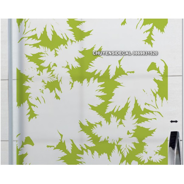 Decal Dán Kính Cao Cấp - Họa Tiết Rằn Ri Xanh Lá ( 60x58cm )
