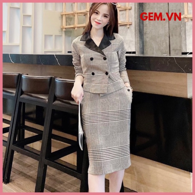 Set vest nữ G31  CÓ BIGSIZE đầm rời thời trang thiết kế có thể tách rời phối các áo kiểu nữ khác - GEM Fashion