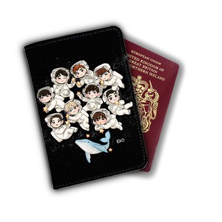 Ví bọc hộ chiếu (passport) in hình chibi EXO - mã EXO00024 có in theo yêu cầu