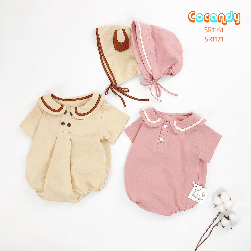 Set bodysuit đũi hồng tai thỏ kèm mũ cho bé của COCANDY mã SR116137