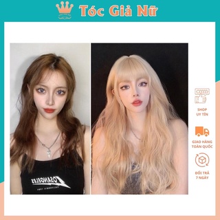 Tóc giả nữ nguyên đầu xù dài omber , 60cm, 8174, tặng kèm lưới trùm tóc wig.