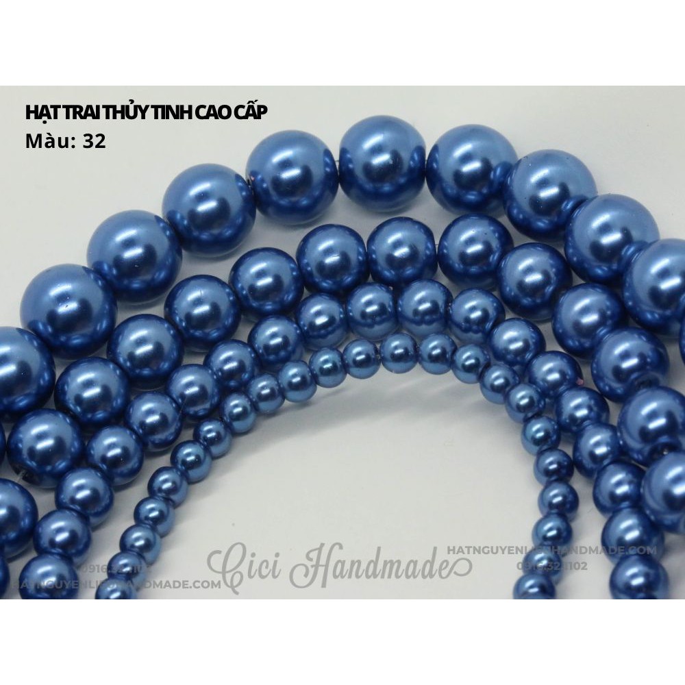 Túi chia lẻ hạt trai nhân tạo trai thủy tinh size 8mm và 10mm vàng xanh ghi link 1/2 Cici Handmade chuyên hạt đá hạt