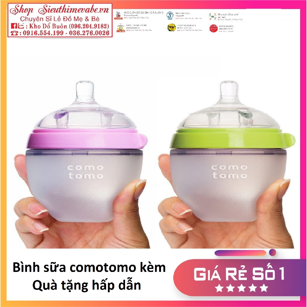 [Mã FMCG8 giảm 8% đơn 500K] Bình sữa Comotomo dung tích 250ml và 150ml