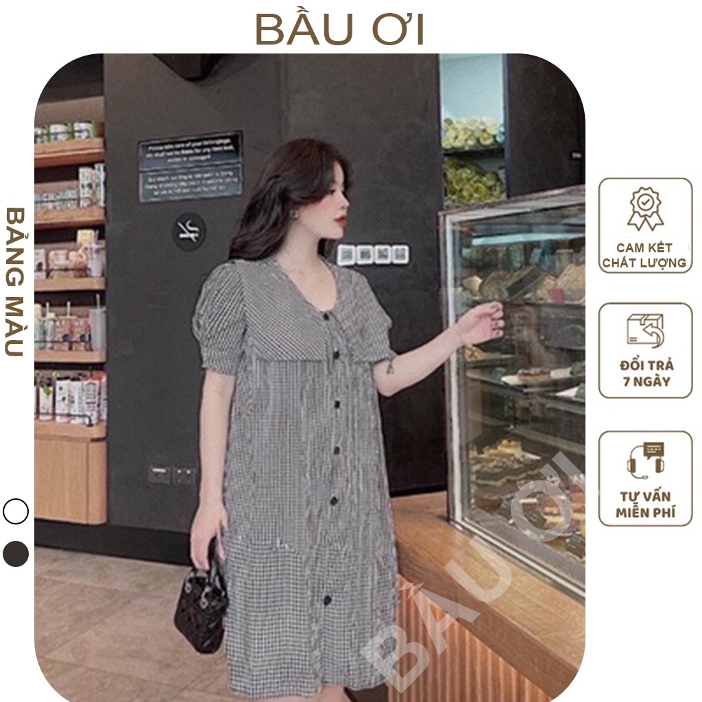 [BAUOII V48] VÁY BẦU KẺ SANG CHẢNH - ĐẦM BẦU BABYDOLL DỰ TIỆC THIẾT KẾ ĐẸP PHÙ HỢP CÔNG SỞ VÀ MÙA HÈ
