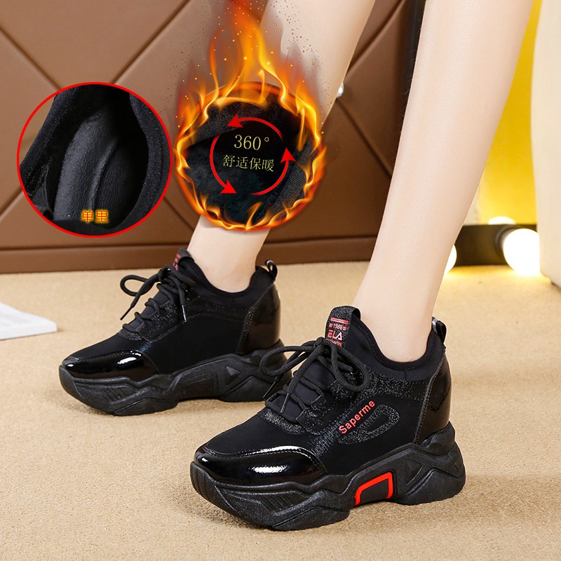T205 giầy thể thao độn đế 8cm màu đen cá tính kèm ảnh thật,
