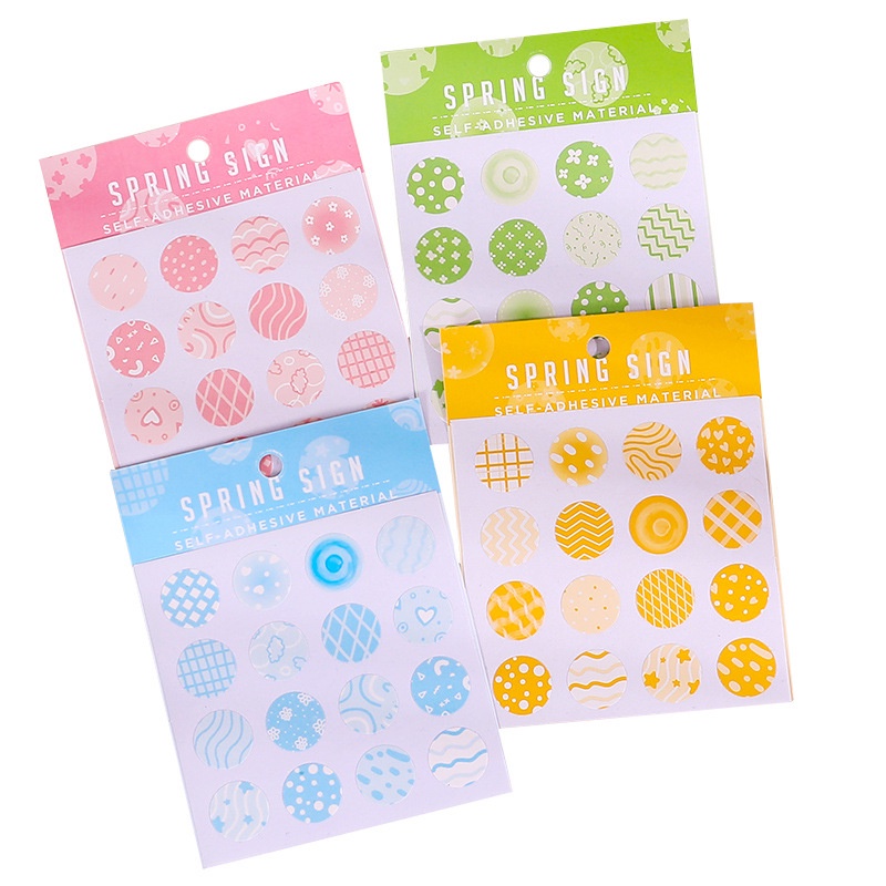Peach 5Pcs Spring Garden lovely polka dot sticker seal stickers Journal Scrapbook Decor Sticker