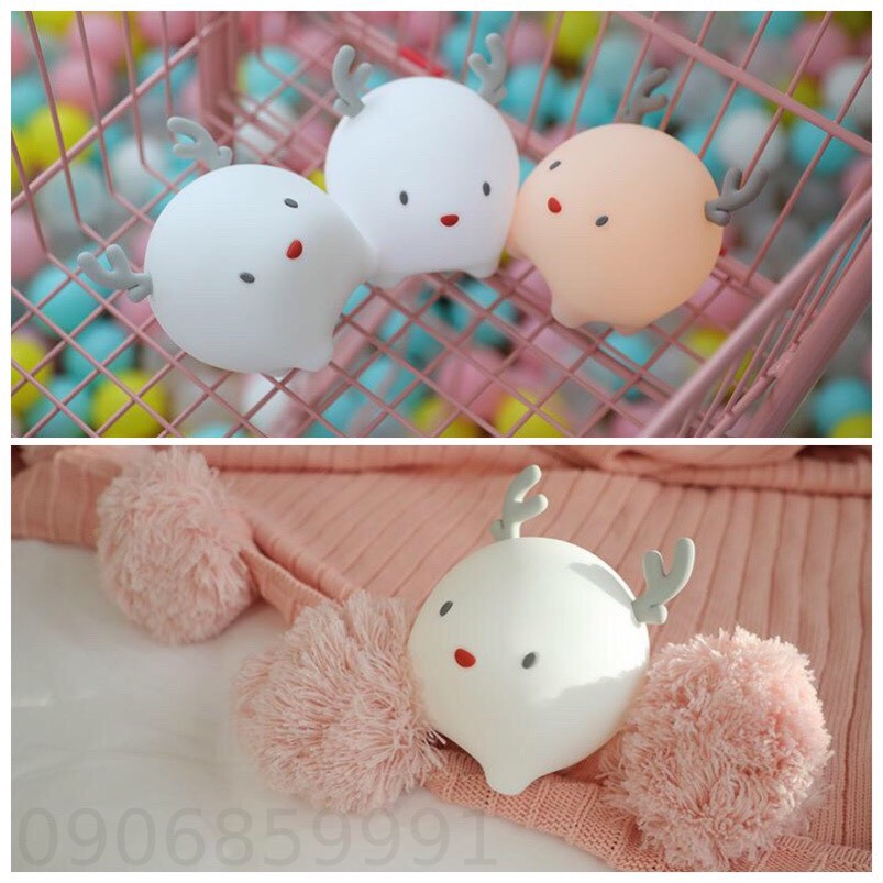 Đèn ngủ trang trí,đèn led silicon cảm ứng hươu (L1903)