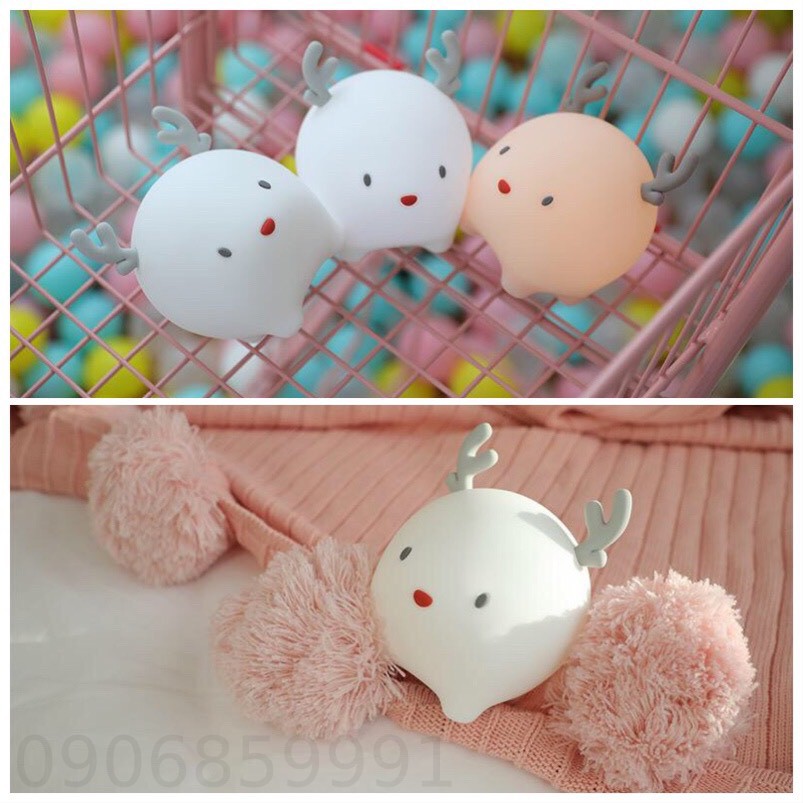 Đèn ngủ,đèn silicon trang trí cảm ứng (Lovely Deer)