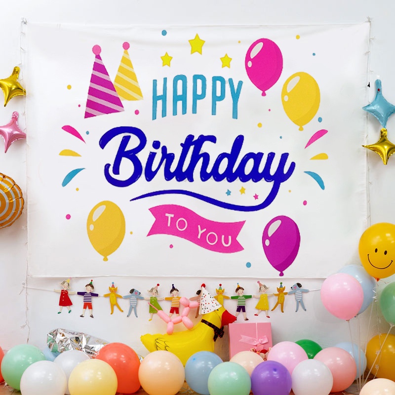 Thảm Treo Tường Trang Trí Phông Nền Chụp Ảnh Sinh Nhật Dễ Thương