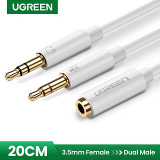 [Mã ELHACE giảm 4% đơn 300K] Cáp Gộp Audio 3.5mm 2 Vào 1 Ra Mic và Headphone Ugreen 20897 20898 AV140 Chính Hãng