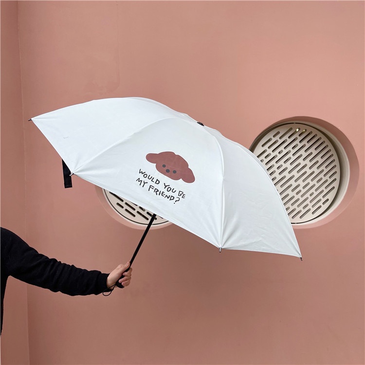 Ô gấp gọn phủ lớp chống tia UV, dù che nắng, che mưa ngoài trời cầm tay cao cấp A226 Warm&amp;Cute