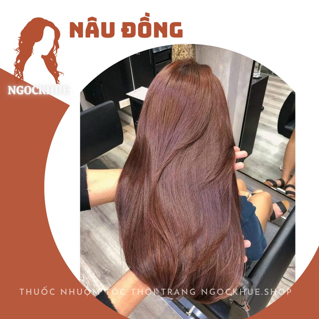 thuốc nhuộm tóc màu nâu đồng + tặng oxy trợ dưỡng - Ngọc Khuê Shop