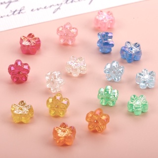 5 Hạt nhựa hoa mini ánh hologram xỏ lỗ 2 đầu